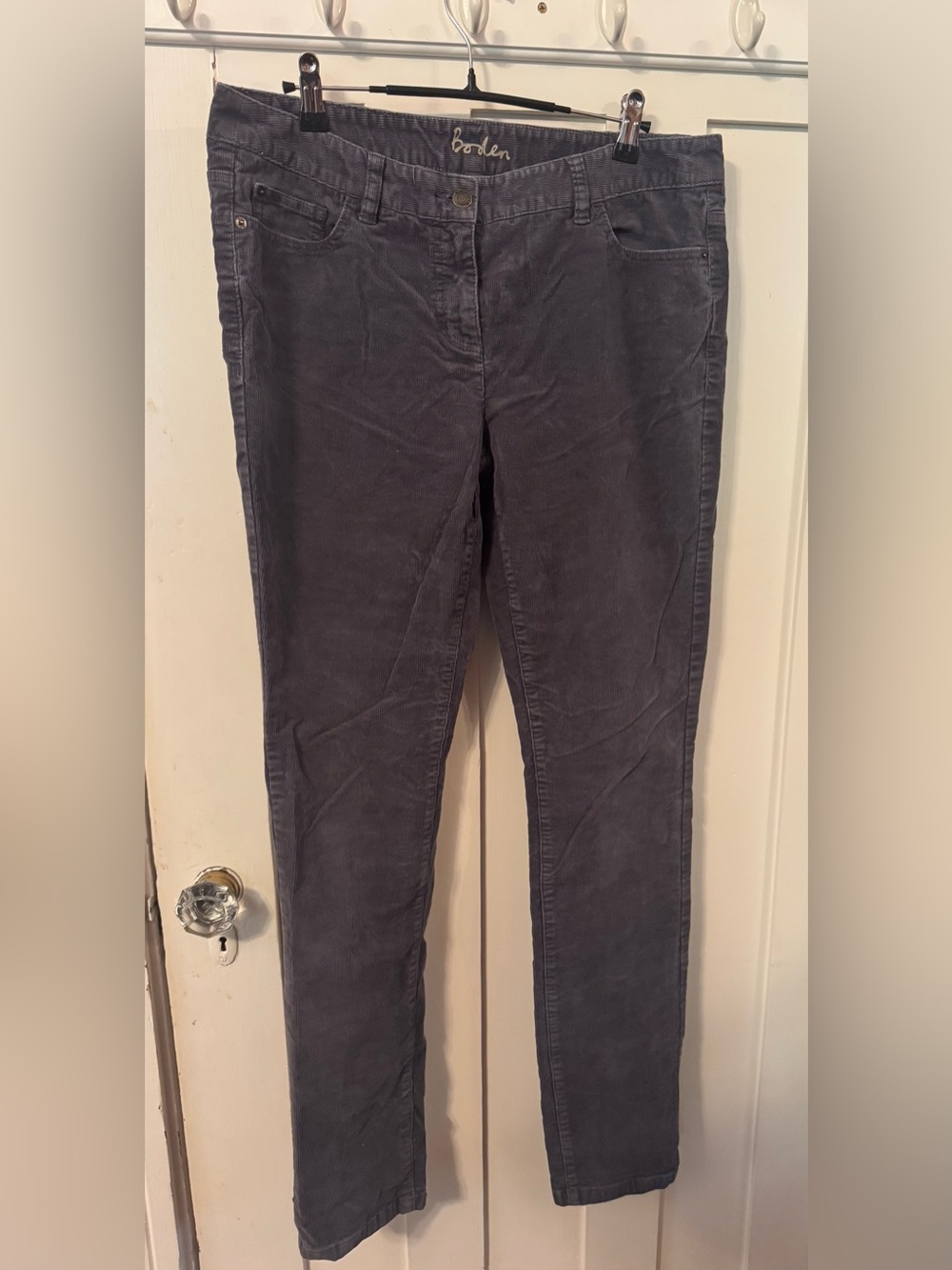 BODEN Women's Gray Corduroy Slim Pants - Size 10